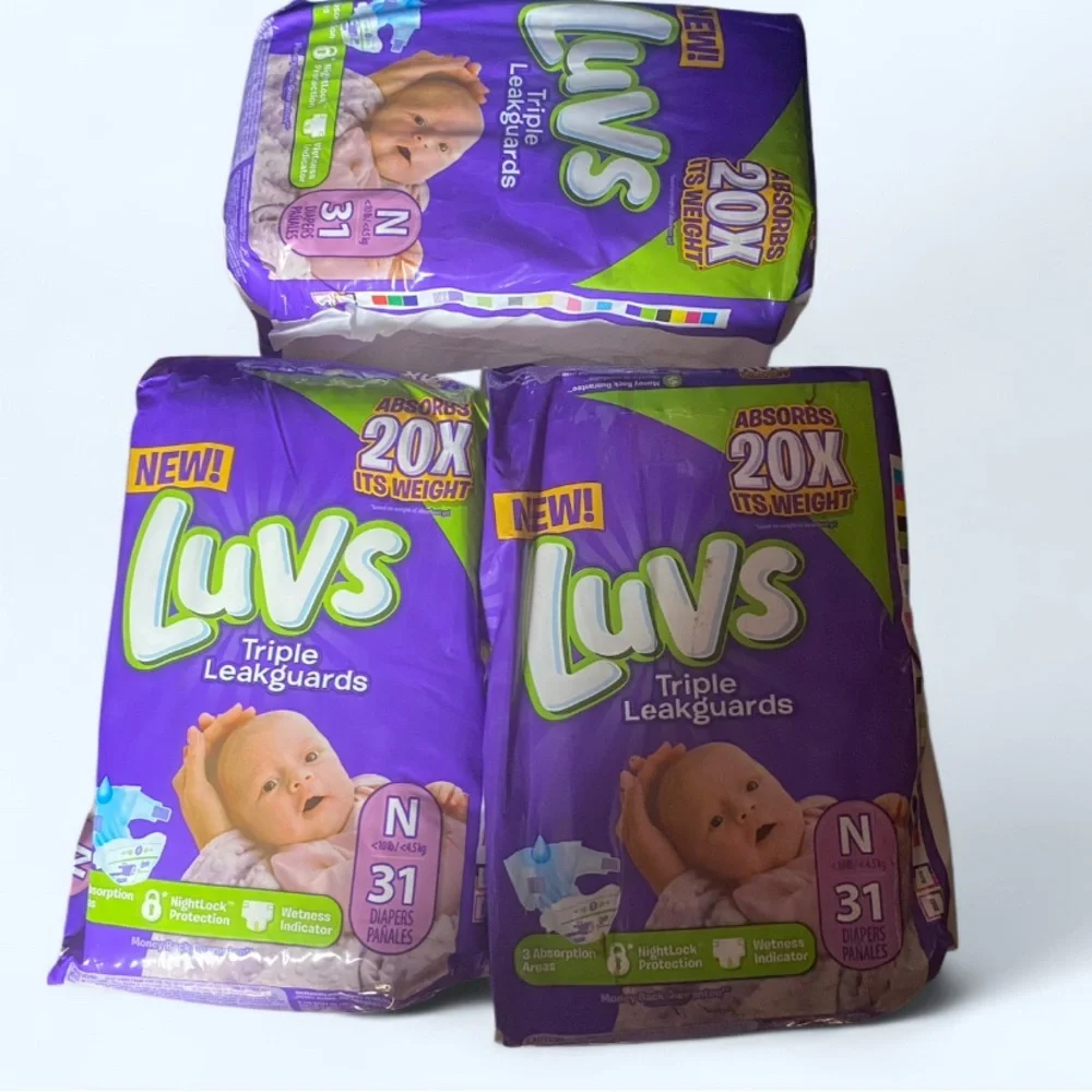 3 Packs Triple Leakguards Diapers - Purple